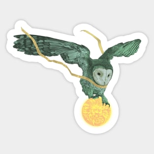 Owl and moon Sticker